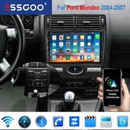 ESSGOO Android 14 9" IPS Touch screen Display GPS Navigation Car Stereo WIFI SWC RDS FM Mirror link BT For Ford Mondeo 2004-2007