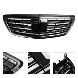 Gloss Black Car Front Grill Grille For Mercedes-Benz S-class W222 S560 S550 S600 2014~2020 For Maybach Style Front Sport Grill