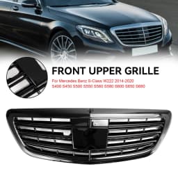 Gloss Black Car Front Grill Grille For Mercedes-Benz S-class W222 S560 S550 S600 2014~2020 For Maybach Style Front Sport Grill