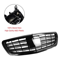 Gloss Black Car Front Grill Grille For Mercedes-Benz S-class W222 S560 S550 S600 2014~2020 For Maybach Style Front Sport Grill