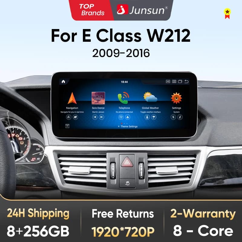 Junsun Qualcomm 665 Wireless CarPlay Android Auto Car Radio For Mercedes Benz E Class W212 E200 E230 E260 E300 S212 2009-2016