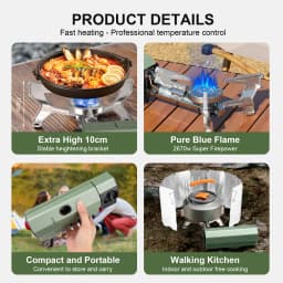 11000W Camping Gas Stove Burner Adjustable Ultralight Big Fire Backpacking Stove Windproof Camping Portable Propane Gas Stove