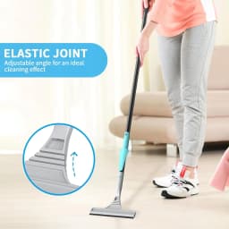Long Handle 2 IN1 Floor Squeegee and Clean, Microfiber Rubber Squeegee Combo Household Floor Wiper with 154cm For Wall Cleaning