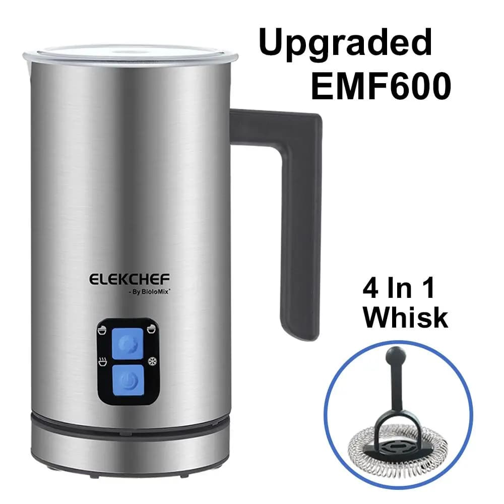 BioloMix Automatic Milk Frother & Warmer – 4-in-1 Coffee Frother for Hot/Cold Foam, Latte & Cappuccino