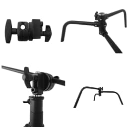 SH 2.6M Black Stainless Steel Century Foldable Light Stand Tripod Cantilever Photography C-Stand For Spot Light Softbox