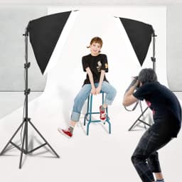 Photo Studio Kit Softbox 8 LED 15W Kit E27 Holder Photographic Lightings 2 Light Stand 2 Softbox for Camera Photo Accessories