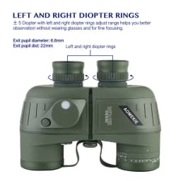 Marine Binoculars for Adults 10x50 Waterproof Binoculars with Rangefinder Compass for Birdwatching Hunting