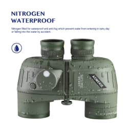 Marine Binoculars for Adults 10x50 Waterproof Binoculars with Rangefinder Compass for Birdwatching Hunting