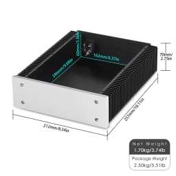 Nobsound Metal Aluminum Chassis for DIY Amplifier Kit Preamp Enclosure DAC Cabinet Box