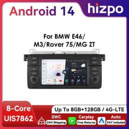 7" HIZPO Android Car Radio Multimedia for BMW E46 3 Series M3 318/320/325/330/335 1998 - 2005 CarPlay 4G BT WiFi SWC RDS DSP