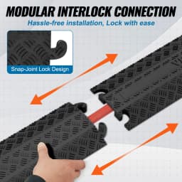 SucceBuy Drop Over Cable Cover Ramp 2,000 lbs/axle Load Capacity Heavy Duty TPR Cable Hose Protector Ramp for Indoor Outdoor Use