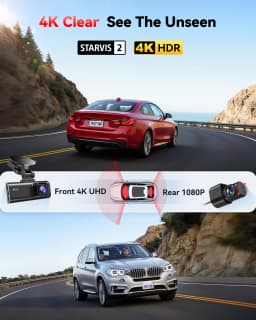 REDTIGER F7NP 4K+1080P Dash Camera for Cars 3.18” IPS Screen Built-in WiFi GPS Mini Dash Cam Recorder Dvr for 24H Parking Mode