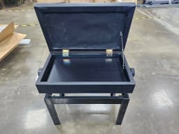 Piano Bench H Adjustable with Storage, Heavy Duty Piano Benches with Leather Cushion, Black Piano Bench for Adults Single/Double