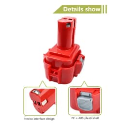 9.6V 4.0Ah Replacement for Makita PA09 9120 9134 9135 9135A 9102 6207D 6222D 6261D 6207D 192595-8 192596-6 Power Tool Battery