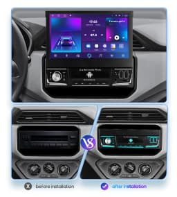 Hizpo 7 Inch Android Universal 1din Car Radio CarPlay GPS Navigation Intelligent Systems 1 Din Stereo Manual Retractable Screen
