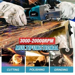 JAUHI 125mm M14 Brushless Wireless Electric Angle Grinder Rechargeable 4 Speed Grinding Cutting Machine For Makita 18V Battery