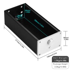 Nobsound DIY Amplifier Housing Aluminum Chassis for Amplifier DAC Case 140x31x90mm