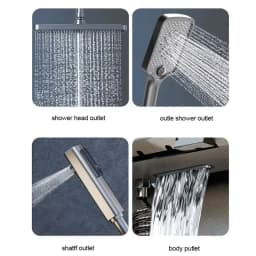 4 Functions Bathroom Shower Faucet Set Digital Display Showers All-copper Hot Cold Showeres Mixer High Discharge Copper Taps