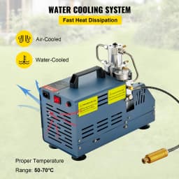 SucceBuy 1800W High Pressure PCP Air Compressor Pump 4500PSI/30MPA/300BAR 220V Manual Stop for Paintball Air Rifle Diving Bottle