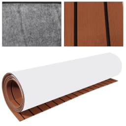 EVA Foam Teak Boat Decking Sheet Carpet Self-Adhesive Marine Yacht RV Boat Flooring Mats Decking Pad 94.5" x 35.4" Brown