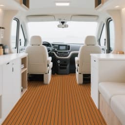 EVA Foam Teak Boat Decking Sheet Carpet Self-Adhesive Marine Yacht RV Boat Flooring Mats Decking Pad 94.5" x 35.4" Brown