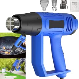 BRIEFNESS Electric Heat Gun Kit 2 temperature modes (300/600°C) Stripping Paint Defrosting and Shrinking Tubing 3 Nozzles