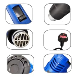 BRIEFNESS Electric Heat Gun Kit 2 temperature modes (300/600°C) Stripping Paint Defrosting and Shrinking Tubing 3 Nozzles