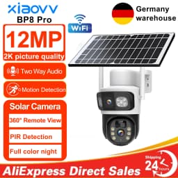 6K 12MP HD Solar Camera Wifi Outdoor IP Wireless Security CCTV Surveillance PTZ Night Vision PIR Human Detection Cam