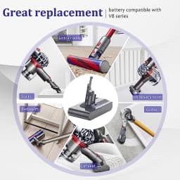 For Dyson V8 6000mAh Battery 21700 Cell Replacement Battery For Dyson V8 Absolute V8 Animal SV10 Handheld Vacuum Cleaner