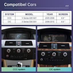 Wireless CarPlay Touch Screen For BMW 5 Series E60 E61 E63 3 Series E90 E91 E92 E93 CCC/CIC Android Auto Monitor Radio Player