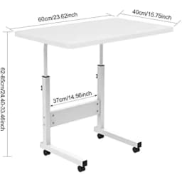 Table d'ordinateur avec roulettes, table de bureau réglable en hauteur, canapé pliant, table de chevet, table basse de salon