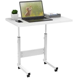 Table d'ordinateur avec roulettes, table de bureau réglable en hauteur, canapé pliant, table de chevet, table basse de salon