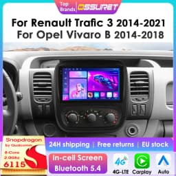 OSSURET 2Din CarPlay Android Car Multimedia Player For For Renault Trafic 3 2014-2021 For Opel Vivaro B 2014-2018 Navi GPS 6115