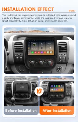 OSSURET 2Din CarPlay Android Car Multimedia Player For For Renault Trafic 3 2014-2021 For Opel Vivaro B 2014-2018 Navi GPS 6115