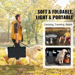 SucceBuy Foldable Pet Playpen 36 in Portable Dog Playpen Crate Kennel for Puppy Dog Premium 600D Oxford Cloth Removable Zipper