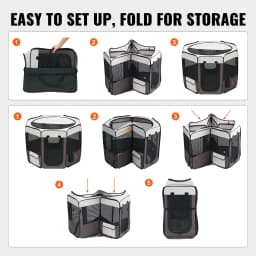 SucceBuy Foldable Pet Playpen 36 in Portable Dog Playpen Crate Kennel for Puppy Dog Premium 600D Oxford Cloth Removable Zipper