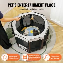 SucceBuy Foldable Pet Playpen 36 in Portable Dog Playpen Crate Kennel for Puppy Dog Premium 600D Oxford Cloth Removable Zipper