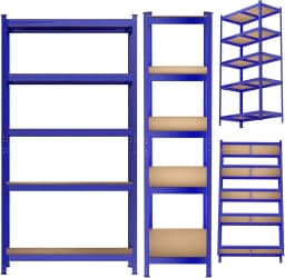 Heavy Duty Shelving Storage Rack, 5 Tier Metal Shelving Workshop Shelving with steel frame, MDF Panel, Up to 875kg Load capacity