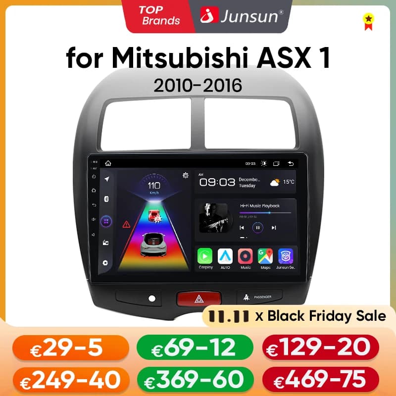 Junsun AI voice Wireless Carplay Android Auto radio For Mitsubishi ASX 1 2010-2016 Car Intelligent Systems BT 2 din autoradio