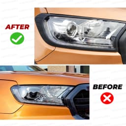 2PCS Head Lights Cover Headlight Cover Trim Guard For Ford Ranger 2015-2022 WILDTRAK XLS XLT LIMITED XL Light Cover Trims