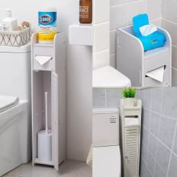 DayPlus Bathroom Floor Cabinet Home Storage Cabinet with Doors and Shelves, Home Furniture Unit, 16 x 15 x 80 cm