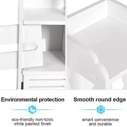 DayPlus Bathroom Floor Cabinet Home Storage Cabinet with Doors and Shelves, Home Furniture Unit, 16 x 15 x 80 cm