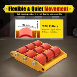 15Ton/33000LB Heavy Duty Machinery Mover Machine Dolly Skate Machinery Roller Mover Cargo Trolley 1