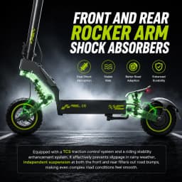 10 Inch Electric Scooter 48V 10Ah 40km Long Range Swing-arm Suspension Foldable Off-Road Electric kick Scooters