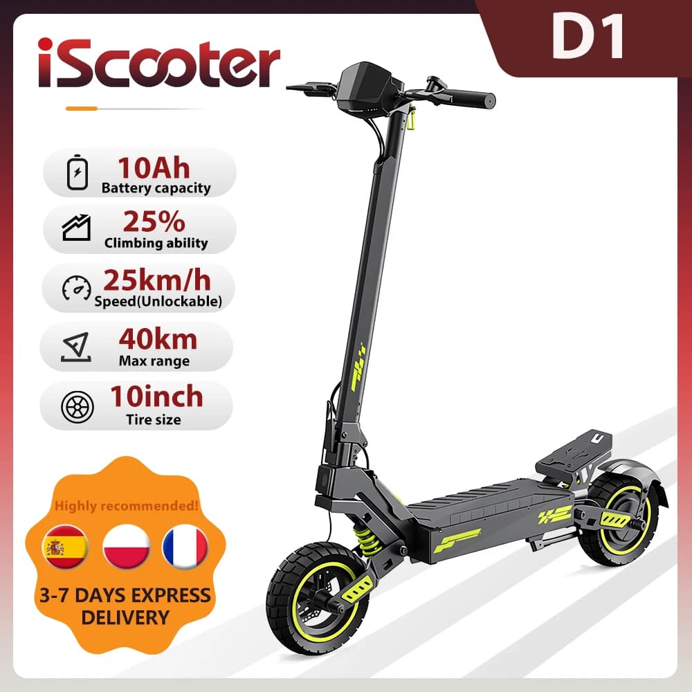 10 Inch Electric Scooter 48V 10Ah 40km Long Range Swing-arm Suspension Foldable Off-Road Electric kick Scooters