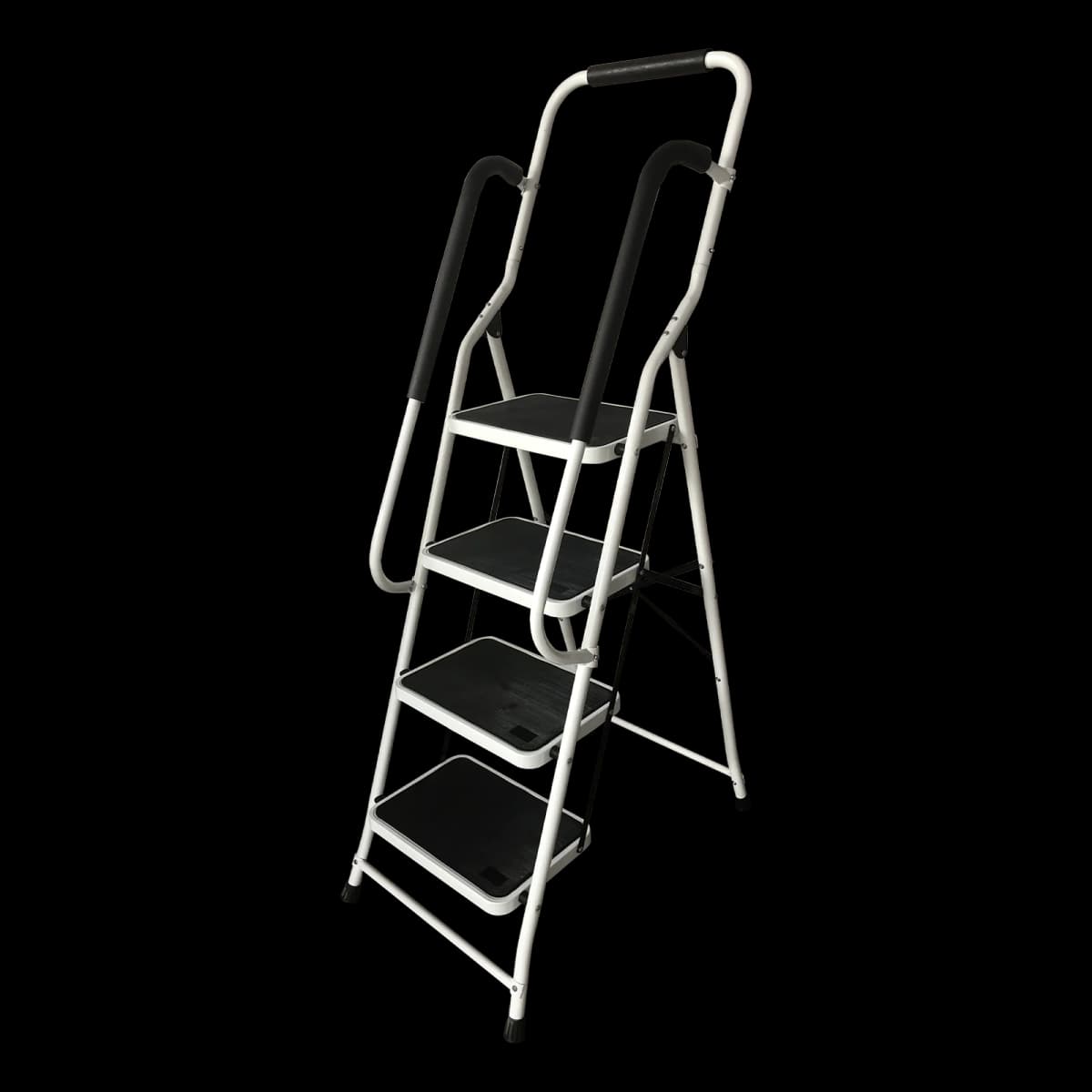 4 Step Ladder with Handrails, Foldable and Stable, Extra Wide Pedal, Anti-slip, 150 kg Load Capacity, Easy to Store