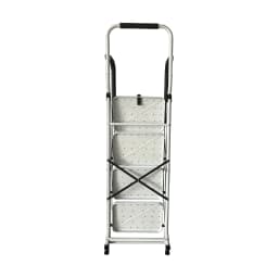 4 Step Ladder with Handrails, Foldable and Stable, Extra Wide Pedal, Anti-slip, 150 kg Load Capacity, Easy to Store