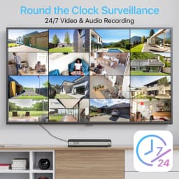 ZOSI 16CH 4K PoE Security Camera System 2-Way Audio H.265+ 8MP 16CH NVR 4TB HDD for 24/7 Recording 8MP Outdoor PoE IP Cameras