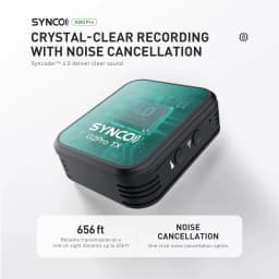 Synco G2(A2) Pro 2.4G Wireless Lavalier Microphone Dual Lapel Mic 656FT 8H for Online Class Vlog Live Stream YouTube for Camera