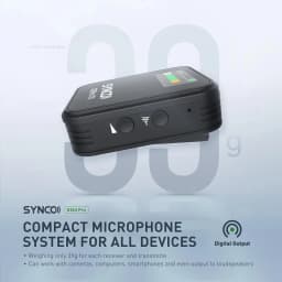 Synco G2(A2) Pro 2.4G Wireless Lavalier Microphone Dual Lapel Mic 656FT 8H for Online Class Vlog Live Stream YouTube for Camera
